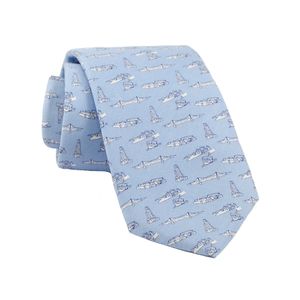 Vineyard Vines Custom Collection Pittsburgh theme men's tie light blue 100% silk
